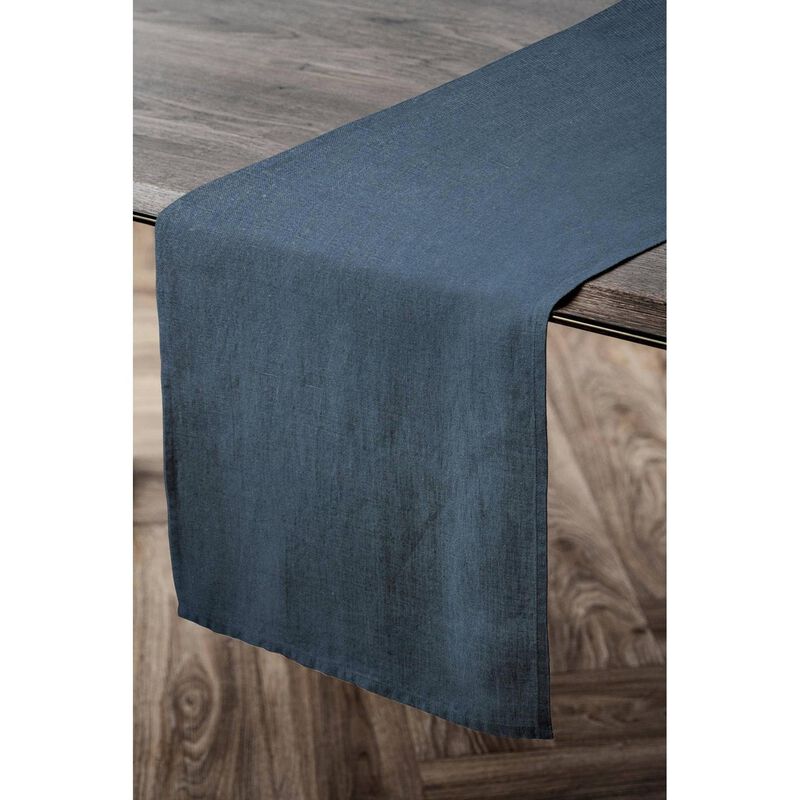 Laura Ashley Tablerunner Blue Double Sided Uni/Wild Clematis 40X150cm image number 1